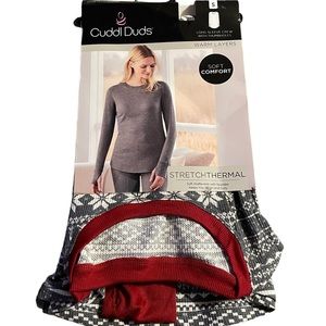 Cuddl Duds Long Sleeve Crew with Thumbholes, Waffle‎ Knit, Size S, NIP